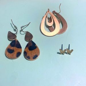 various gold earrings
